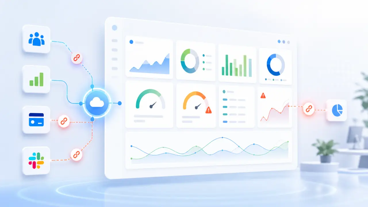 Dashboard KPI moderne en Bento grid avec graphiques et indicateurs