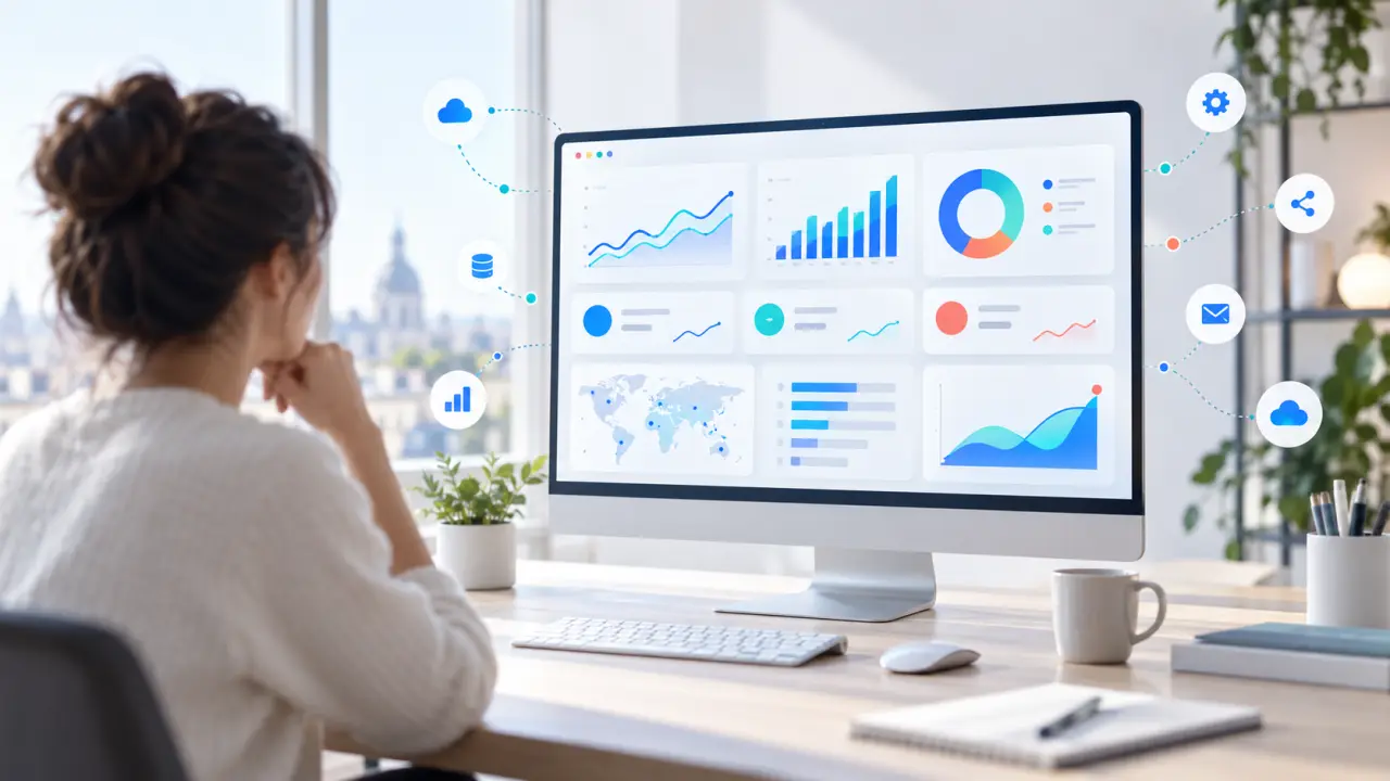 Tableau de bord affichant des KPIs business en temps réel